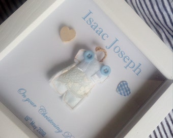 Christening gifts /baptism gift / baby boy christening personalised gift frame, unique, handmade, customized present for Christening