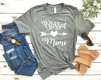 Blessed Mimi Women's Shirt - Mimi Shirts - Custom Family Shirts - Mimi Gift - Cute Mimi Shirt