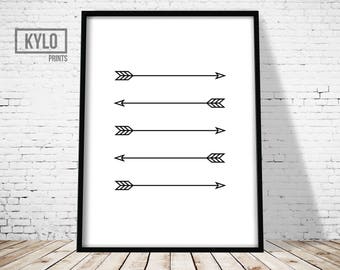 Arrows Print, Arrow Black and White Print, Wall Art Print, Home Print, Minimal Arrow Art, Arrows Digital Print, Minimalist Print, Home Art