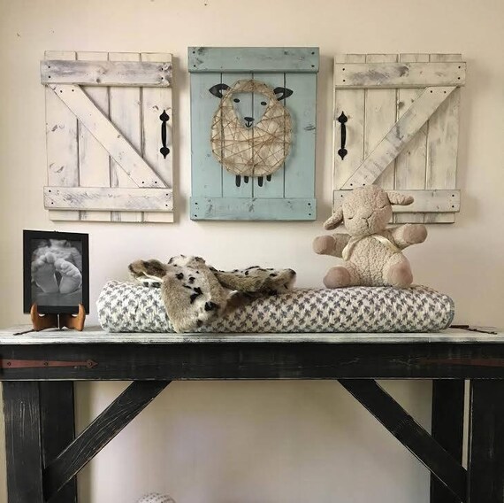 SHEEP NURSERY DECOR 3 pc. set lamb nursery art rustic sheep