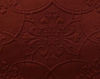 Red Matelasse Fabric - Upholstery fabric By The Yard - Fast Shipping