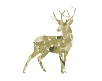 Watercolor Stag Print