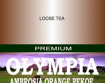 Olympia AMBROSIA Orange Pekoe. 4oz or 2oz with hints of cinnamon and citrus.