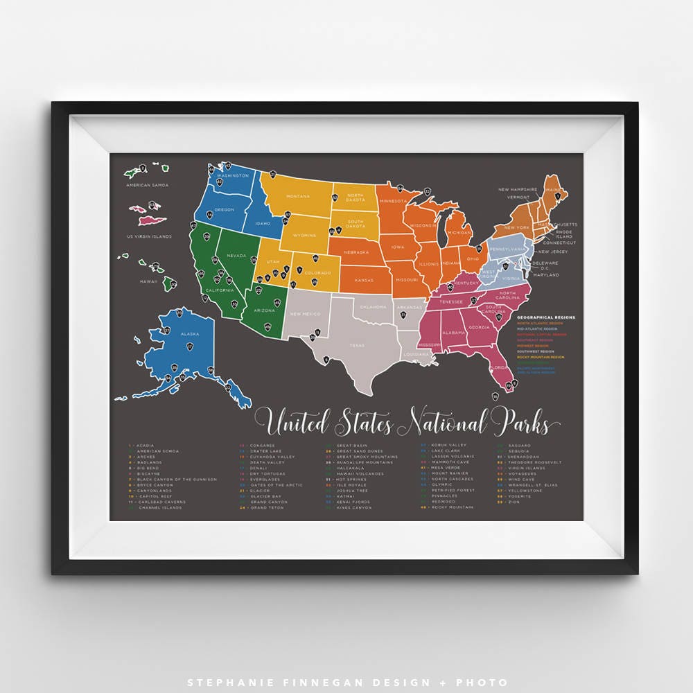 national parks map us national parks printable national