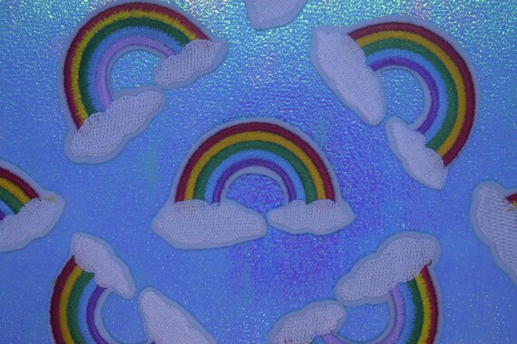 Rainbow and Clouds Iron on Patch