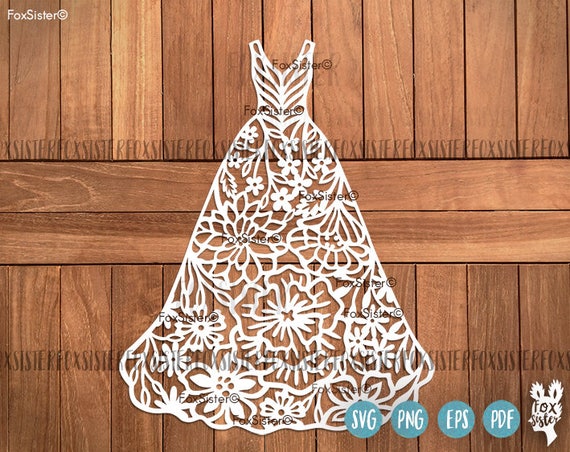 Download Dress SVG Papercut Template Prom Beautiful Dress