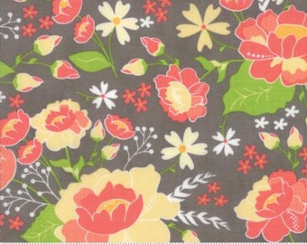 Lulu Lane ~ Floral Meadow in Slate Coral by Corey Yoder ~ Moda fabrics .. 29020 20 ~ By the Yard