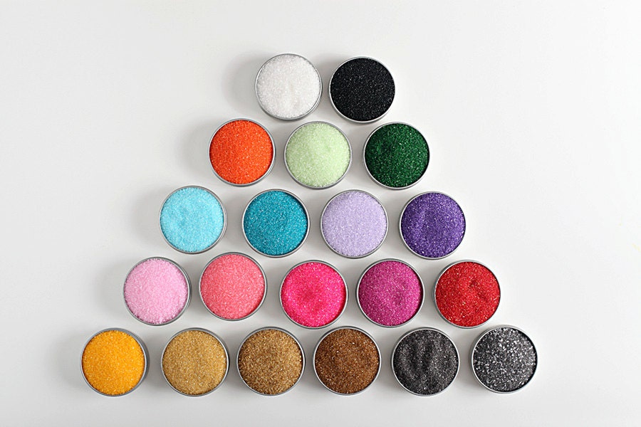 Rimming sugar deluxe gift set 20 artisan colored sugars for