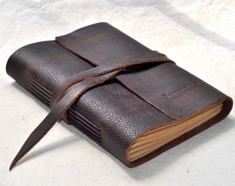 Personalized leather journals, Refillable journal,Leather blank notebook,leather sketchbook gifts for him(free stamp)