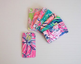 Preppy Lilly Colorful Fabric Eyeglass Sunglasses Case 8 Prints