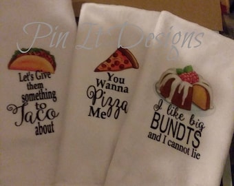 Funny Kitchen Towels - Kitchen Decor - Hostess Gift - Dish Towels - Housewarming Gift - Gift For Mom - Wedding Shower Gift - Hand Towel