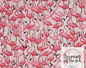 Timeless Treasures Flamingos on Pink Fabric // Quilting Cotton // Cotton Woven // 100% cotton // Flamingo Fabric