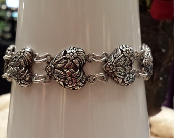 Sterling silver hearts bracelet
