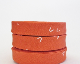 1/2 inch Double Fold Bias Tape - Tigerlily Orange - 3 yards