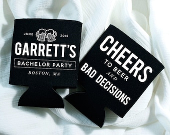 Bachelor Party Favors, Bachelor Party, Cheers, Personalized Bachelor Party, Custom Can Cooler, Stag Party Favors, Bachelor Party Gifts, 1410