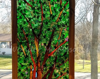 Stained Glass Mosaic - Tree Reaching Towards the Light