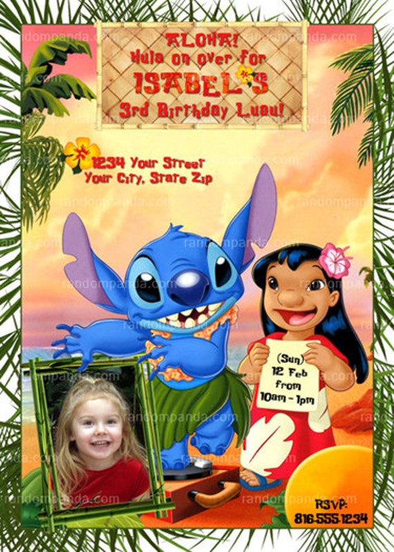 Personalize Lilo And Stitch Invitation Lilo And Stitch Party Free Lilo And Stitch Invitation Template