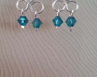 Three loop chandelier Swarovski crystal earrings.