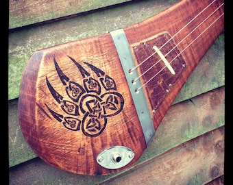 Artio - custom made slide guitar by DaShtick. Three-string Celtic diddley bow. Cbg