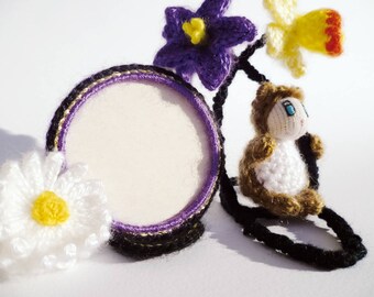 Ecolotoon Locket bear purple Daffodil and Daisy