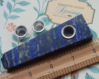 Sale Unique Lapis Lazuli pipe, Crystal pipe, handmade stone pipe with 2 spare screens