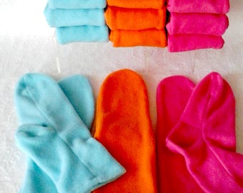 Warm Fleece Socks for Women, Boot Socks, Handmade Women's Footwear, Orange Socks, Handmade Gifts under 10.00 Dollars, Soft Bed Socks,