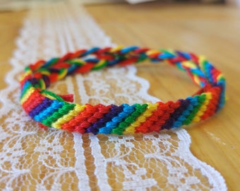 LGBT pride bracelet rainbow queer LGBTQ gay pride- lgbt gift- friendship bracelet- lgbt flag
