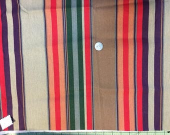 Vintage Peter Pan Denim Striped Fabric - 1 yard