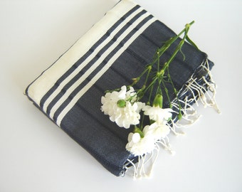 valentine's day, TURKISH BATH TOWEL, Eco-friendly Peshtemal, Natural Soft Cotton, Home, Bathroom, Beach, Spa, Yoga Towel, mothers, Navy,