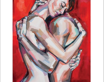 Lovers, fine art print of original oil painting