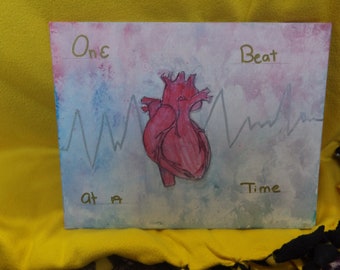 One beat at a time! | Watercolor | Texture| Heart painting!