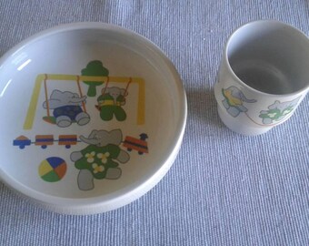 Arabia Finland childrens cup and bowl