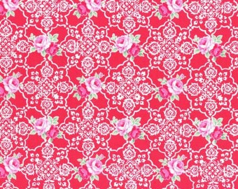 Flower Sugar Fall 2016 Sweet Carnival Collection Cotton Fabric by Lecien 31377-30 Red Lace
