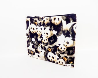 Pencil Case/ Panda Gift for Her/ Coworker Gift/ Bridesmaid Gift/ Wife Gift/ Gift for Women/ Make Up Bag/ Mothers Day Gift/ BFF Gift/ Pouch