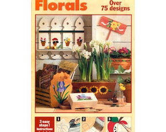 90s Make It W503 Florals Iron-On Transfers with over 75 Floral Designs for Craft Projects, Factory Folded, Uncut Various Sizes