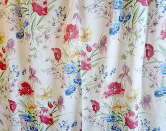 Vintage Shower Curtain COLORFUL FLOWERS 1990s