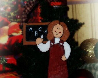 Personalized TEACHER ornament school Christmas gift NAME