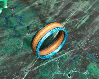 Wood Ring (Custom-fit) | Made From Recycled Skateboards