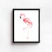 Pink Flamingo Watercolor Painting Print Flamingo Wall Art