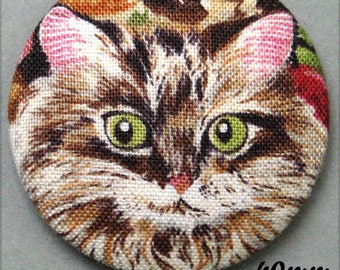 -Cat - fabric covered button cat European - (40-52)