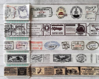 Tickets & stamps washi tape samples