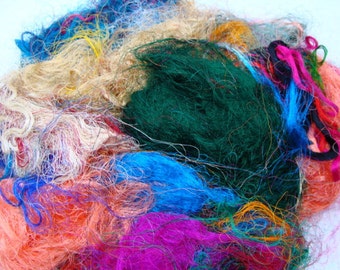 Premium Recycled Silk Fibers 2 Ounces