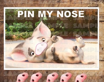MOANA PARTY GAME, Pua Pin My Nose, 11x17 inches and 18x24 (new size)