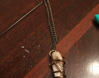 Raw and uncut citrine necklace