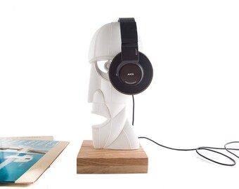 Headphone stand // Headphone holder // sculpture/bust // statue for music lover/FREE SHIPPING WORLDWIDE