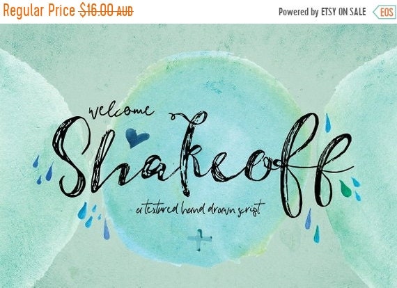 70% OFF Sale Digital Fonts Shakeoff Script Font, Brush Wedding Font, modern Calligraphy, Signature Typeface, Hand Written font