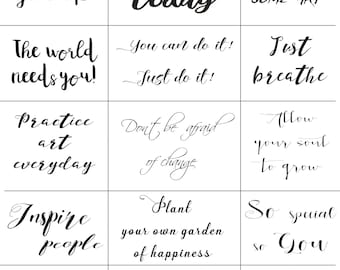 Maremi's Stickers 'SMALL SAYINGS' mixed media, art journaling