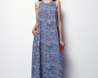 MOTHERS DAY GIFT, Loose Maxi Dress, Loose Dress, Blue Maxi Dress, Casual Dresses for Women, Summer Maxi Dress, Long Summer Dress, blue dress