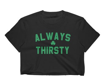 St Patrick Day Crop Top Irish Lucky Shamrock Pattys Day Crop Top
