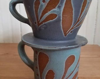 Pour over coffee dripper and mug